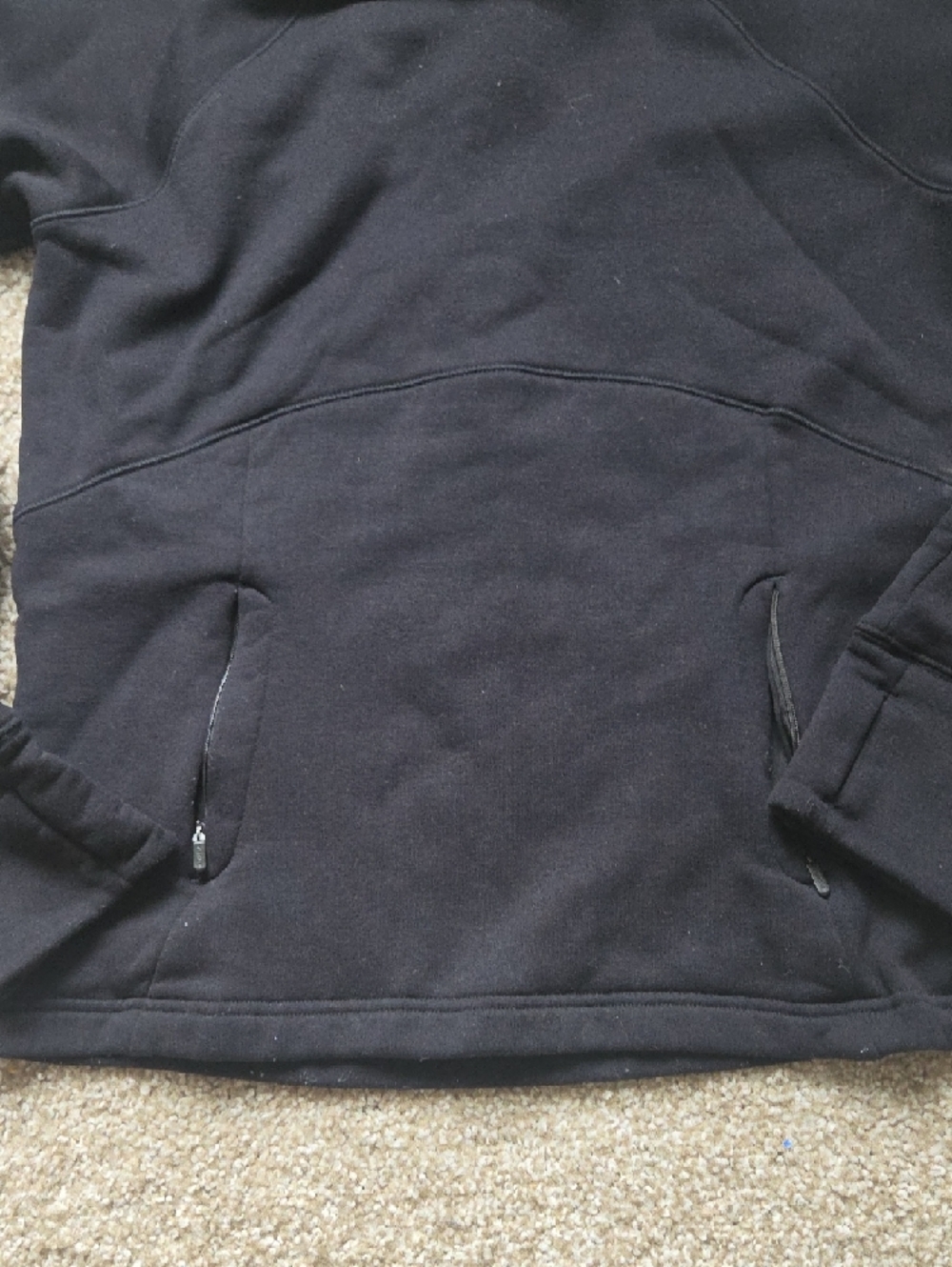 Athleta Black Pullover Hoodie with Branded Neck Print - Picture 3 of 6